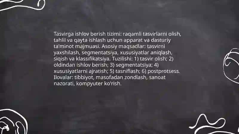 Tasvirga ishlov berish tizimi 3