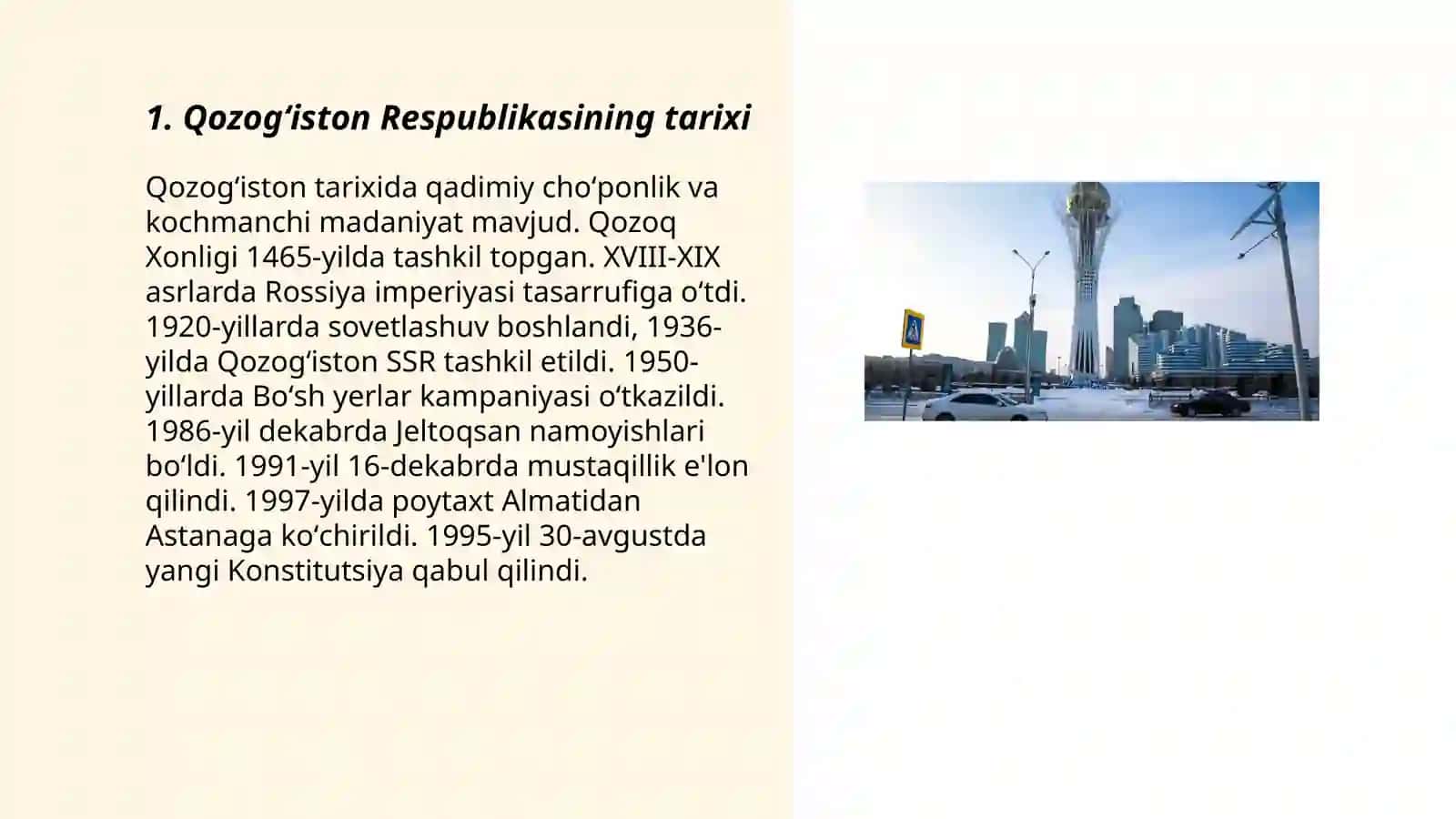 Qozogʻiston Respublikasining tarixi 3