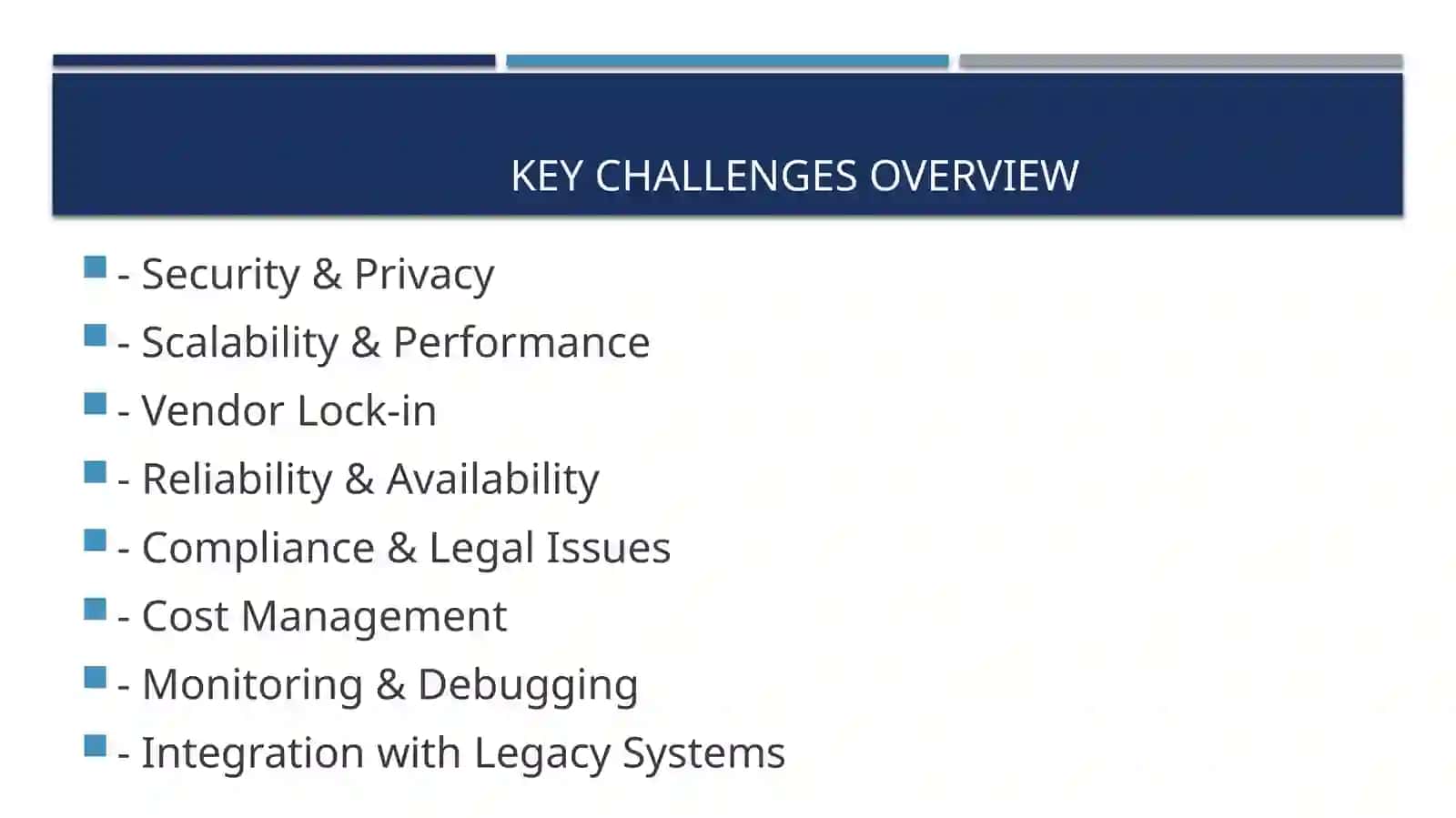 Challenges for Cloud Application Development 3