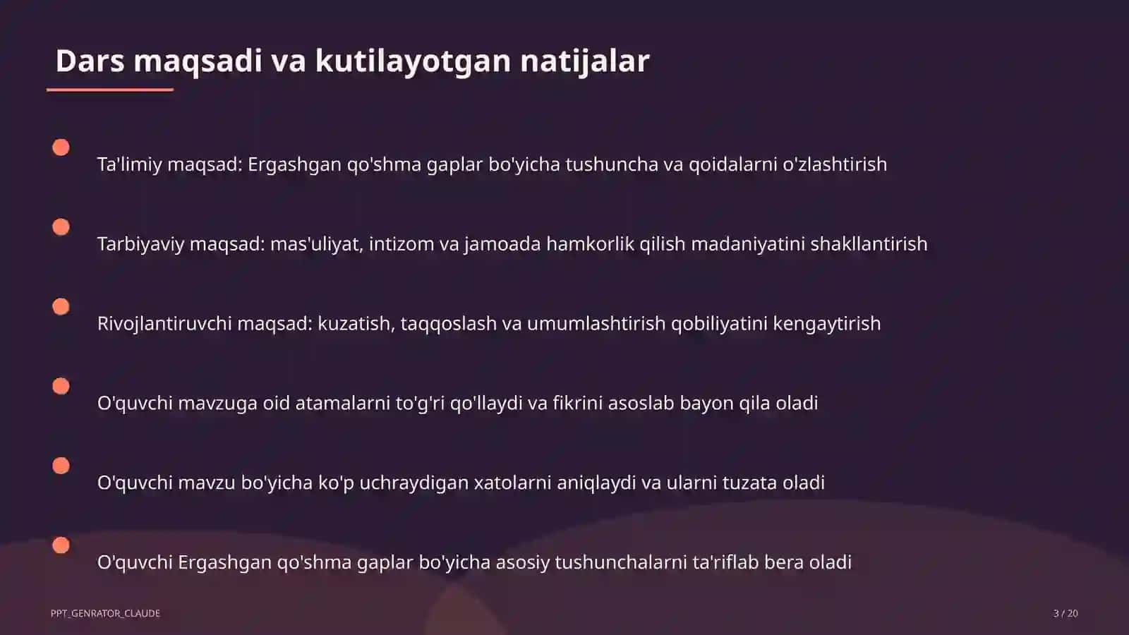 Ergashgan qo'shma gaplar (9-sinf) 3