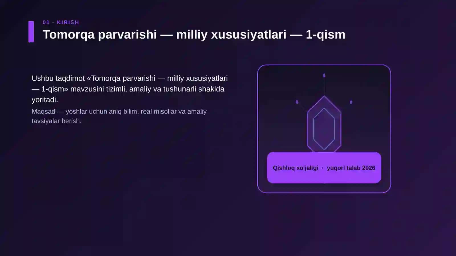 Tomorqa parvarishi — milliy xususiyatlari — 1-qism 3