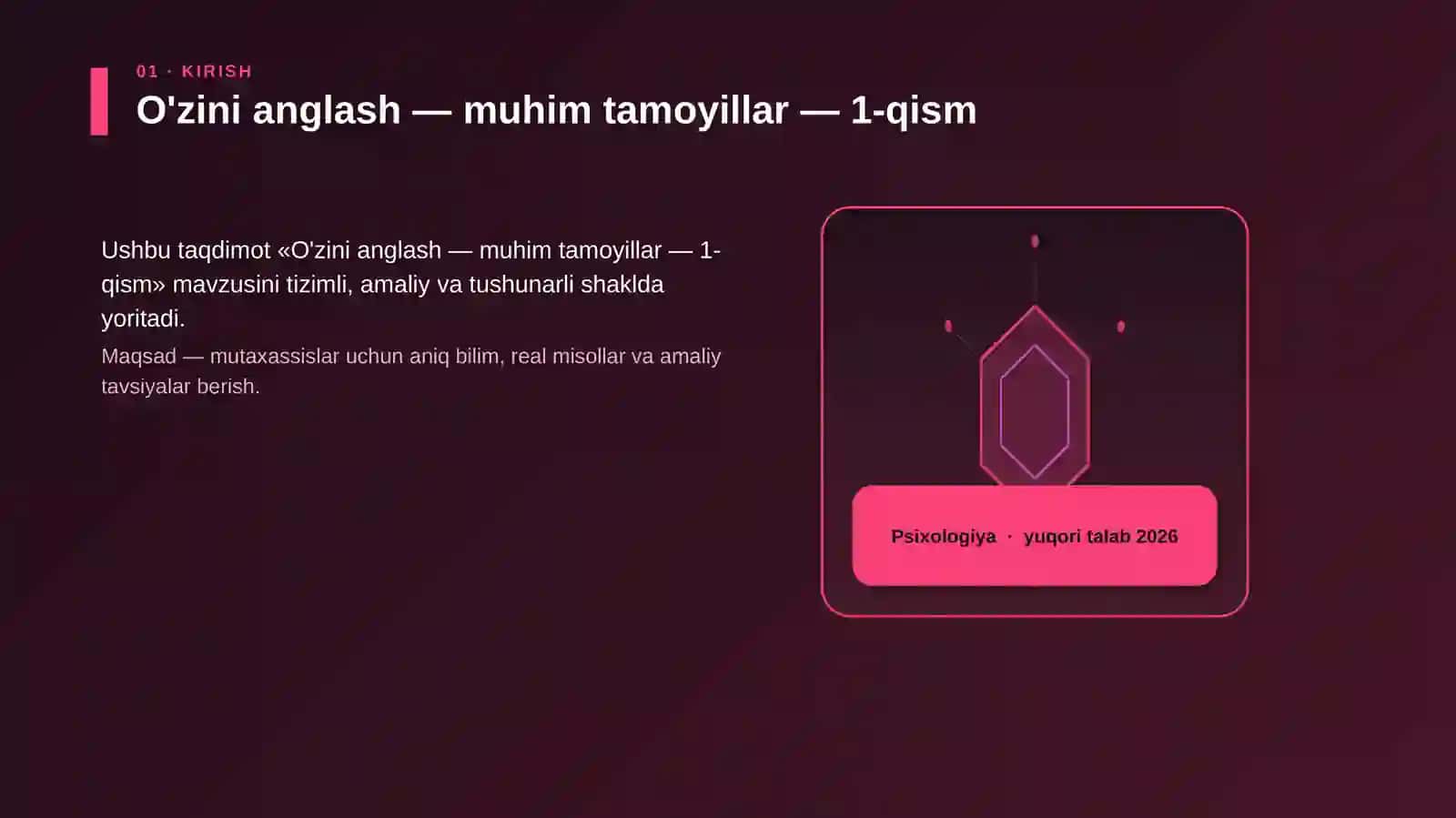 O'zini anglash — muhim tamoyillar — 1-qism 3