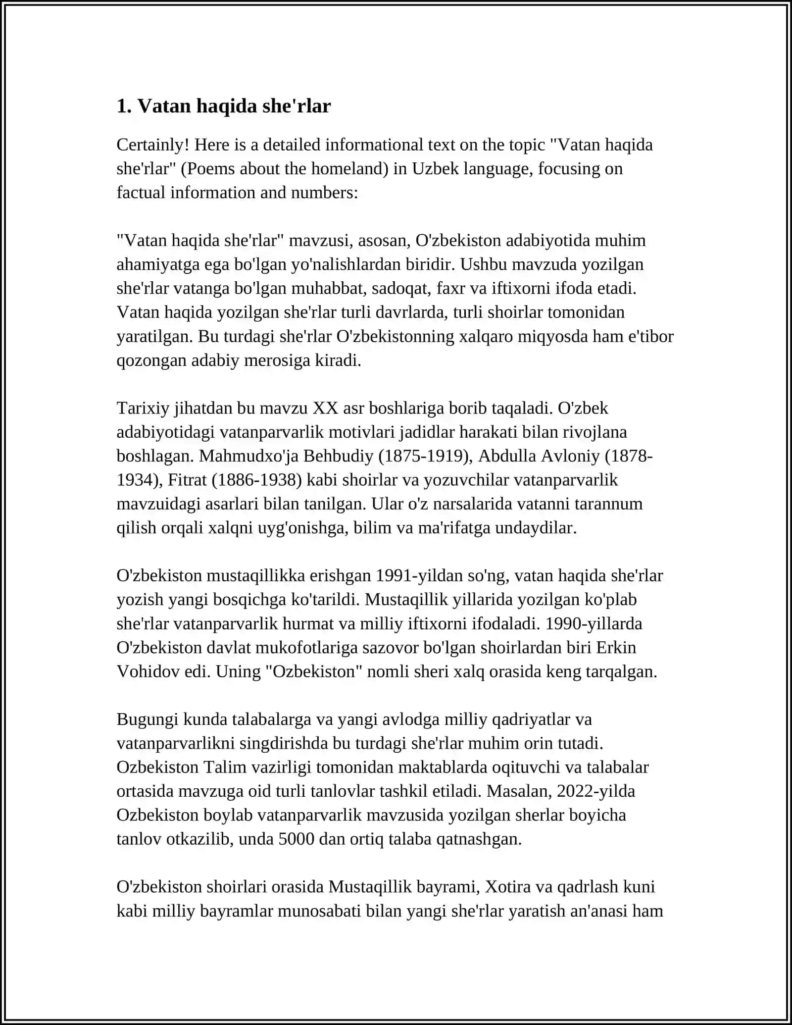 Vatan haqida she'rlar 3