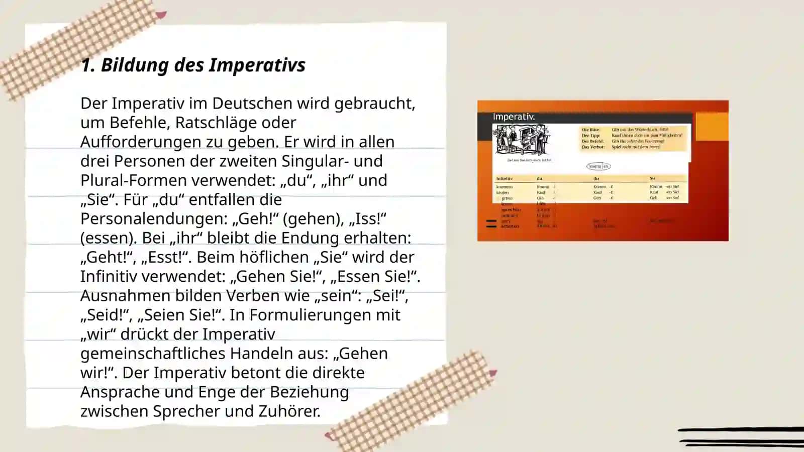Gebrauch des Imperativs 3