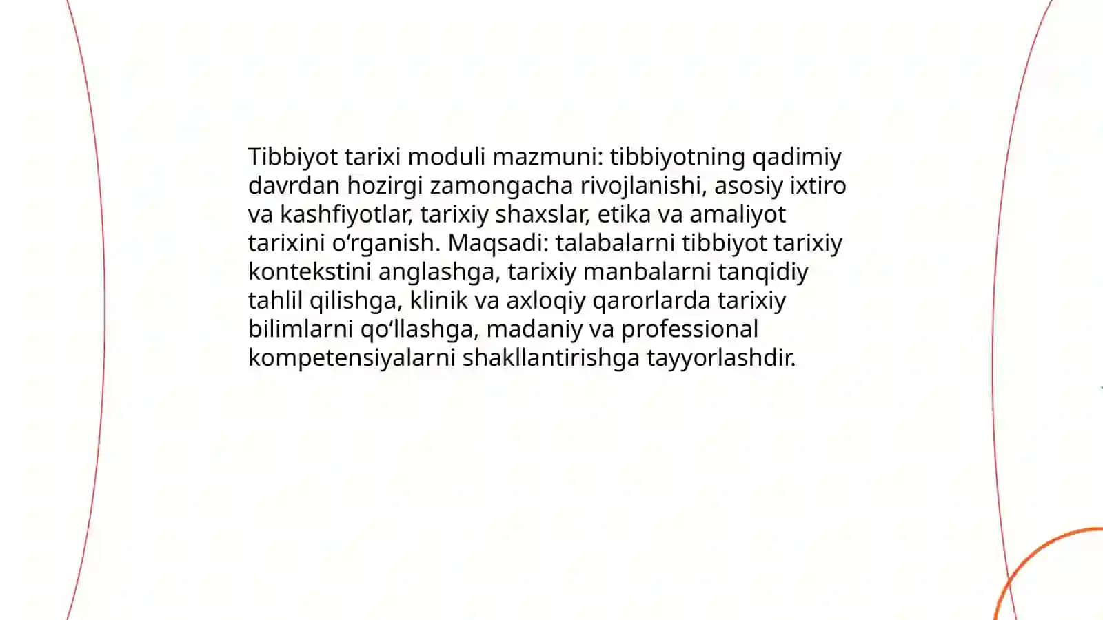 Tibbiyot tarixi moduliga kirish 3