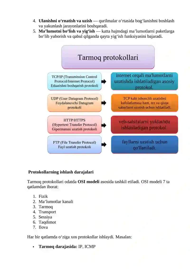 Tarmoq protokoli va marshrutlash protokollari 3