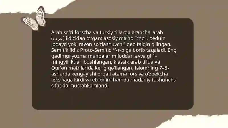 Arab so'zi leksik birlik sifatida 3