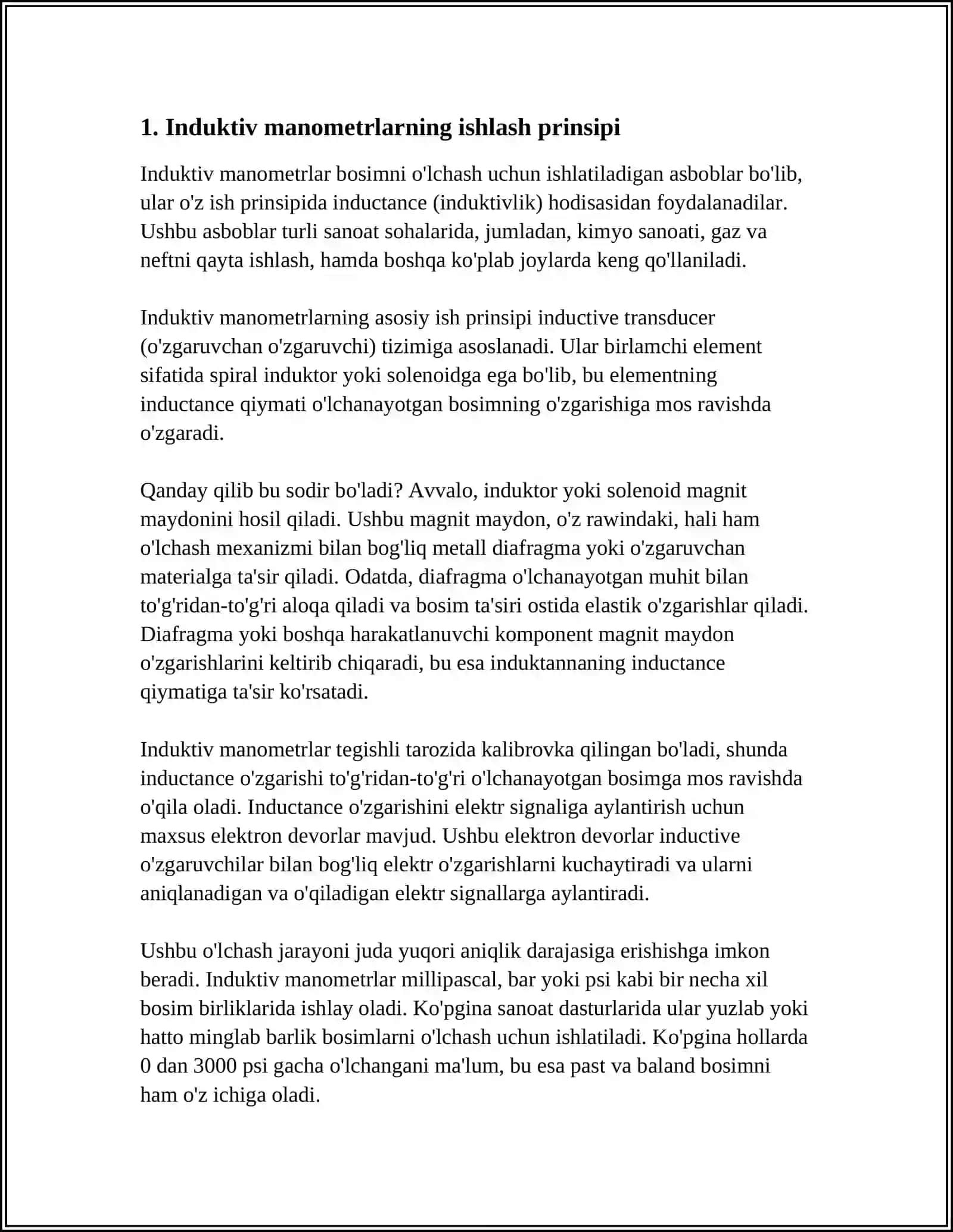 INDUKTIV MANOMETRLAR 3