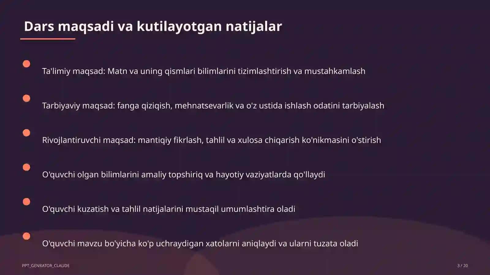 Matn va uning qismlari (3-sinf) 3