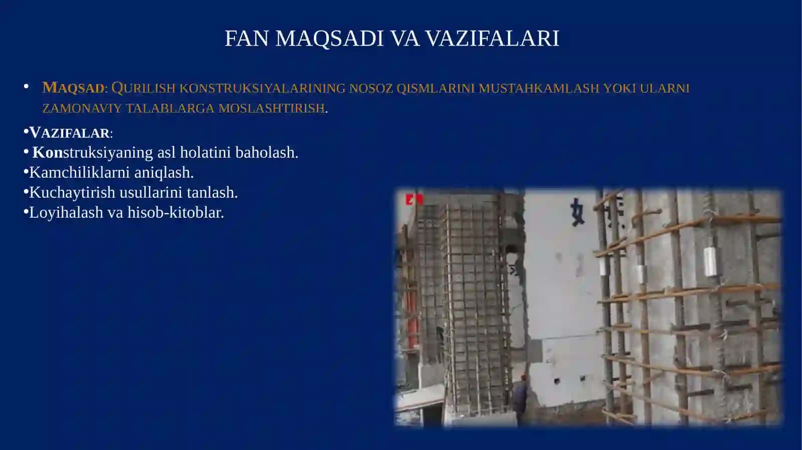 Qurilish konstruksiyalarini kuchaytirish 3