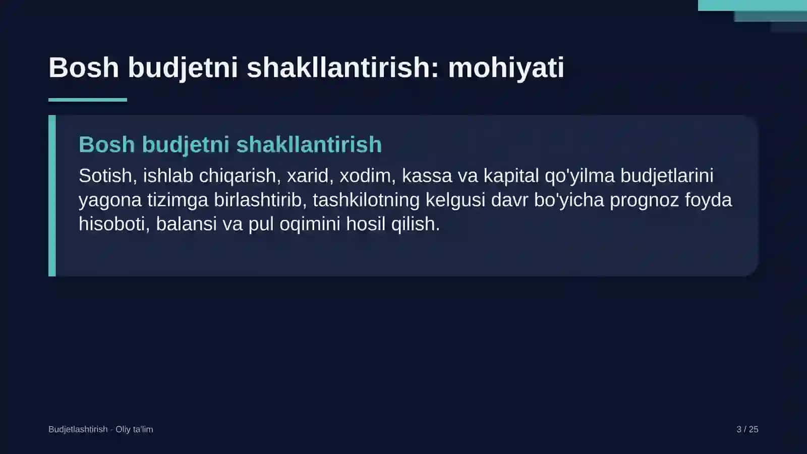 Issiqlik elektr markazlarida bosh budjetni shakllantirish 3