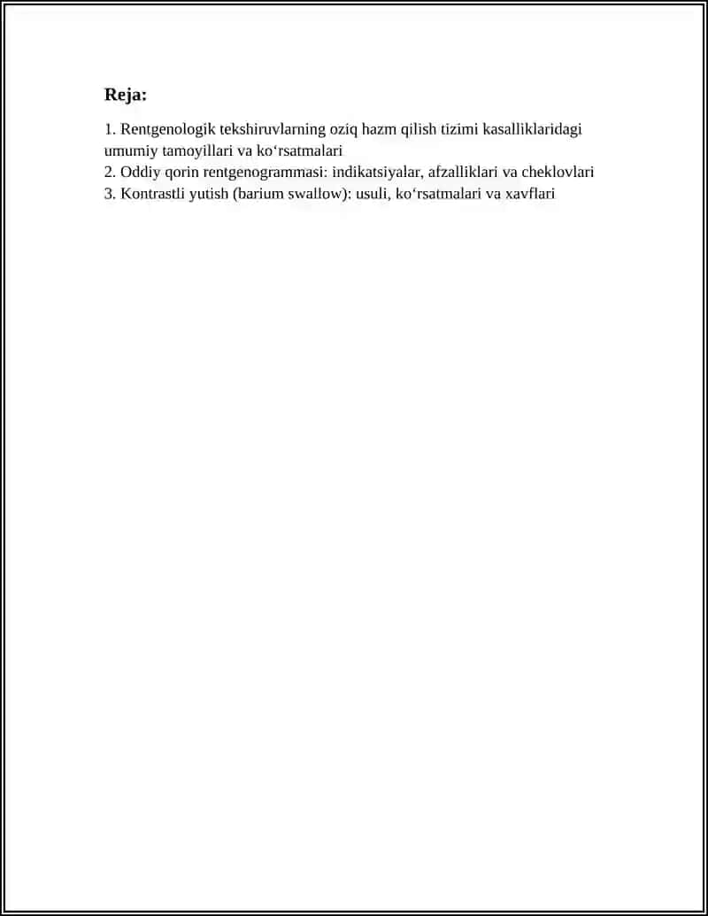 OVQAT XAZM QILISH TIZIMIKASALIKLARIDA RADIOLOGIK TEKSHIRISH USULLARI 3