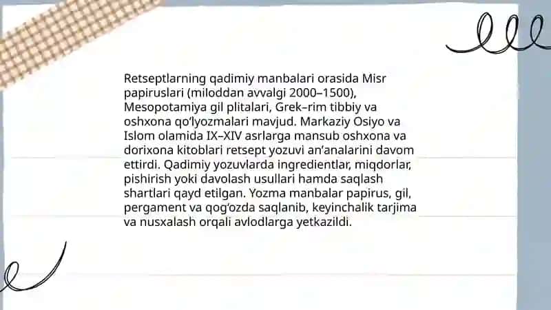 Retsept tarixi 3
