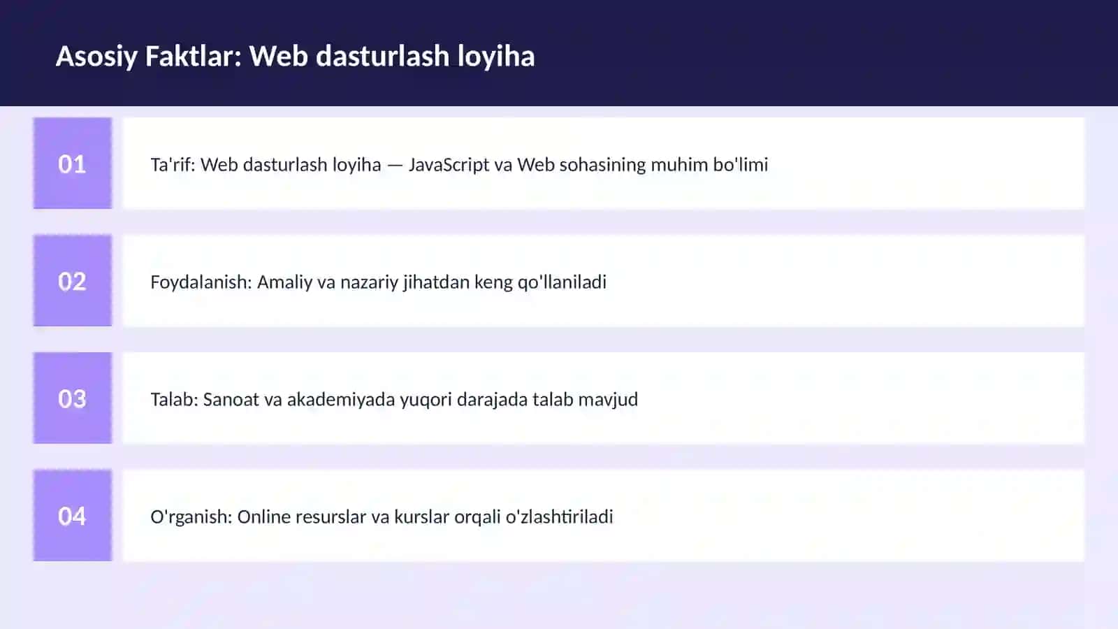 DASTURLASH | JAVASCRIPT VA WEB 3