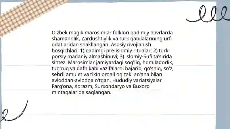 O'zbek magik marosimlar folklori 3