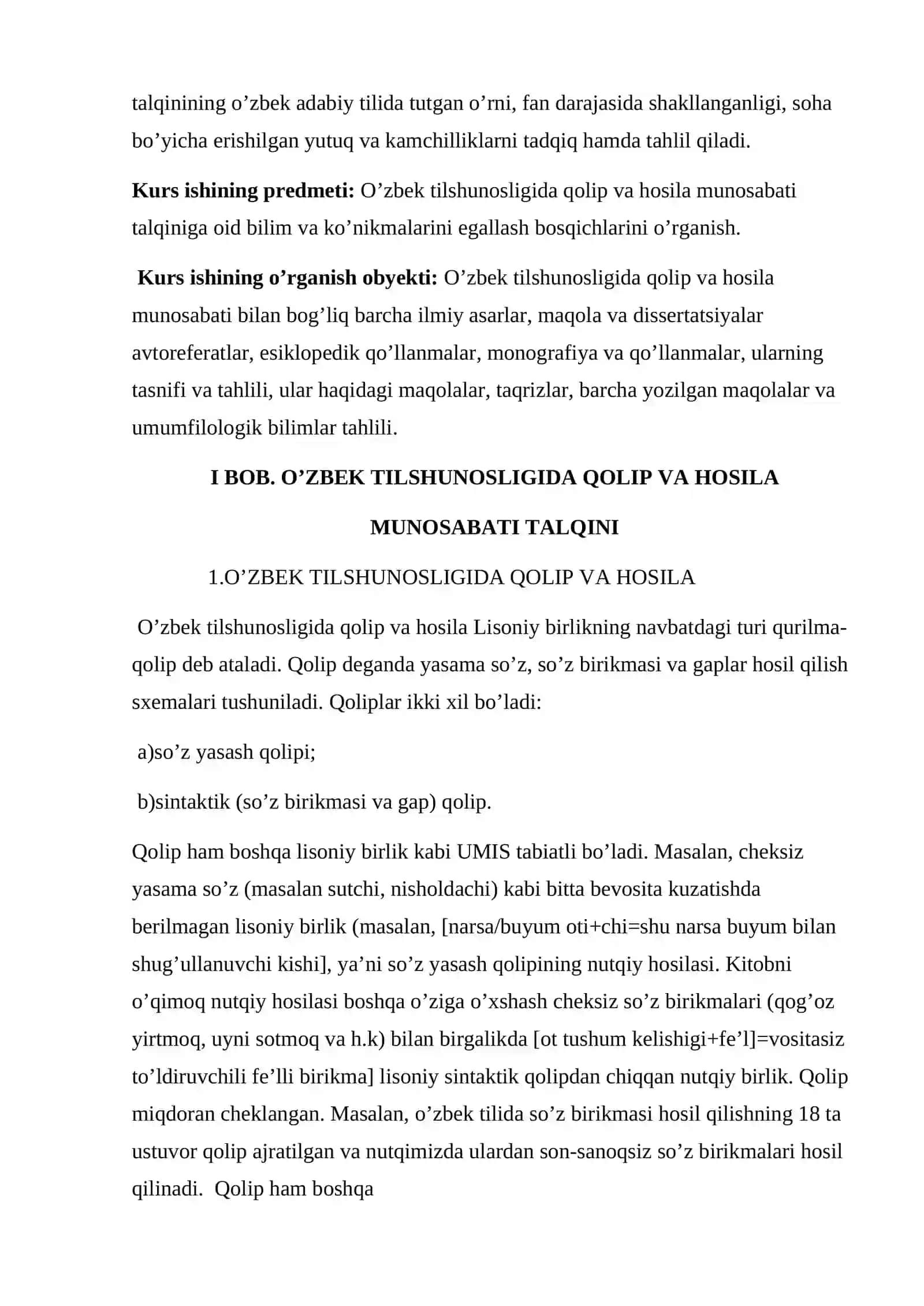 O’ZBEK TILSHUNOSLIGIDA QOLIP VA HOSILA 3