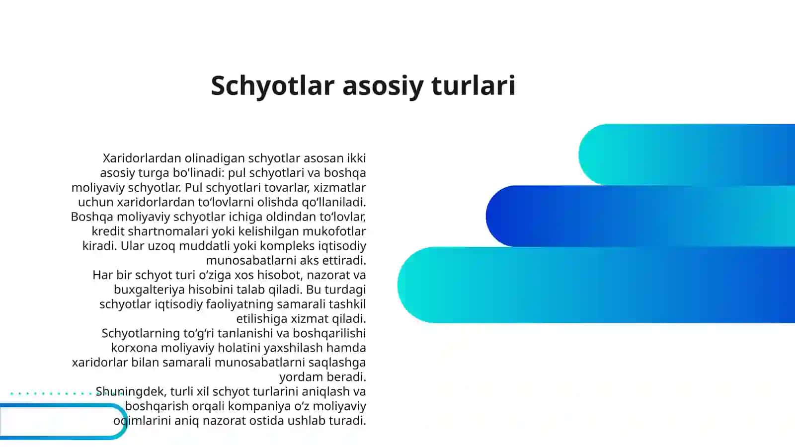 XARIDORLARDAN OLINADIGAN SCHYOTLAR 3