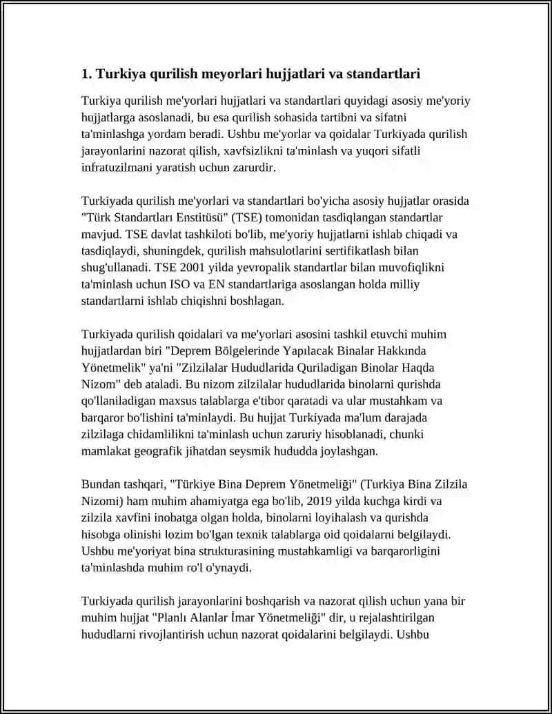 Turkiya Qurilish Meyorlari Qoidalari 3