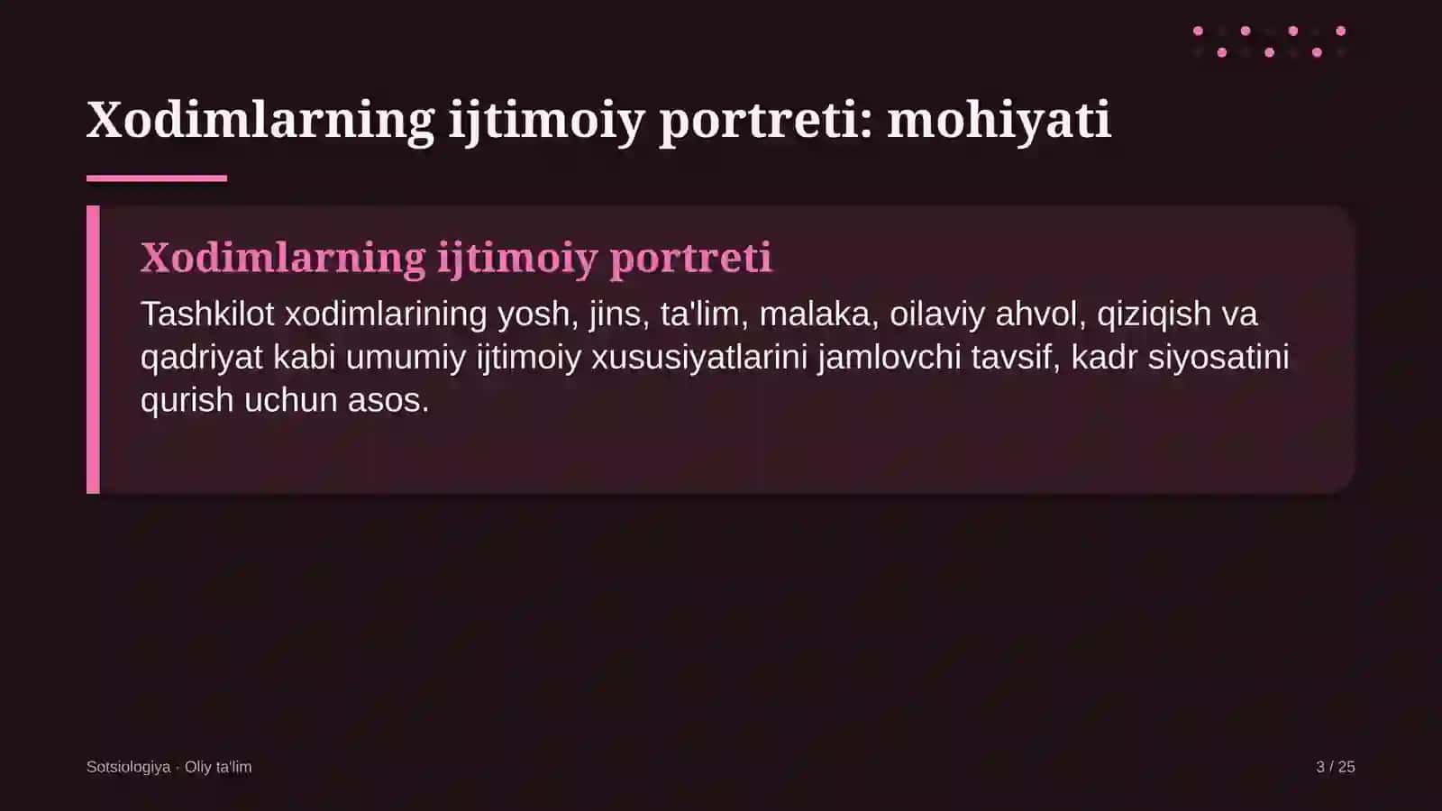 Xodimlarning ijtimoiy portreti: mohiyati 3