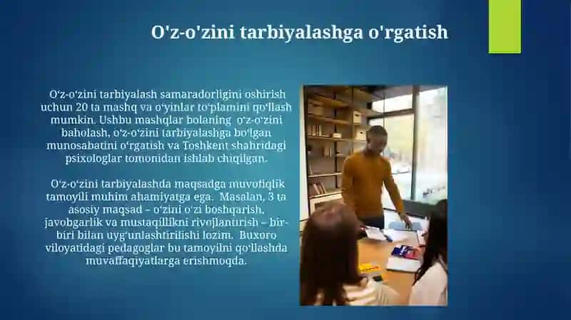 O'z-o'zini tarbiyalash mashqlari 3