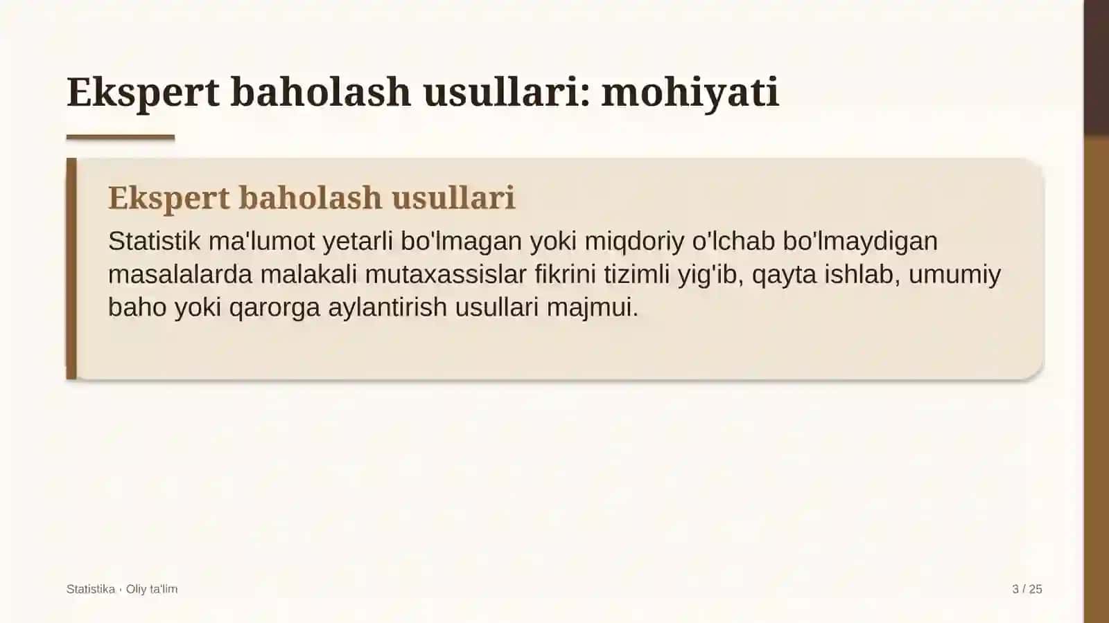 [Tashqi savdoda ekspert baholash usullari] 3