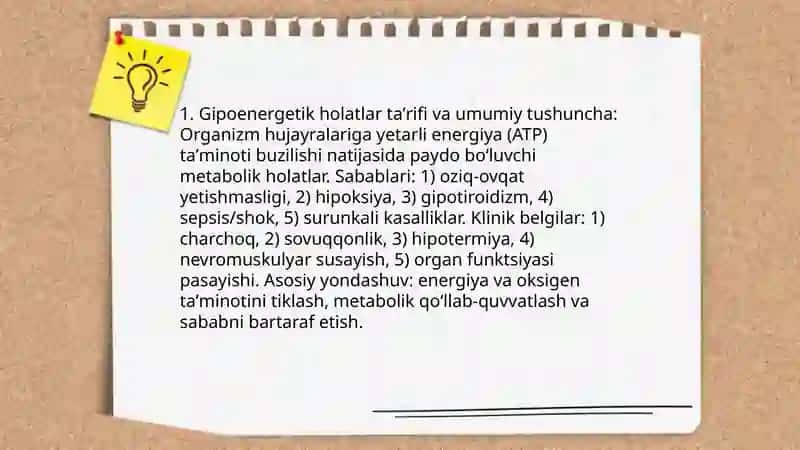 Gipoenergetik holatlar 3