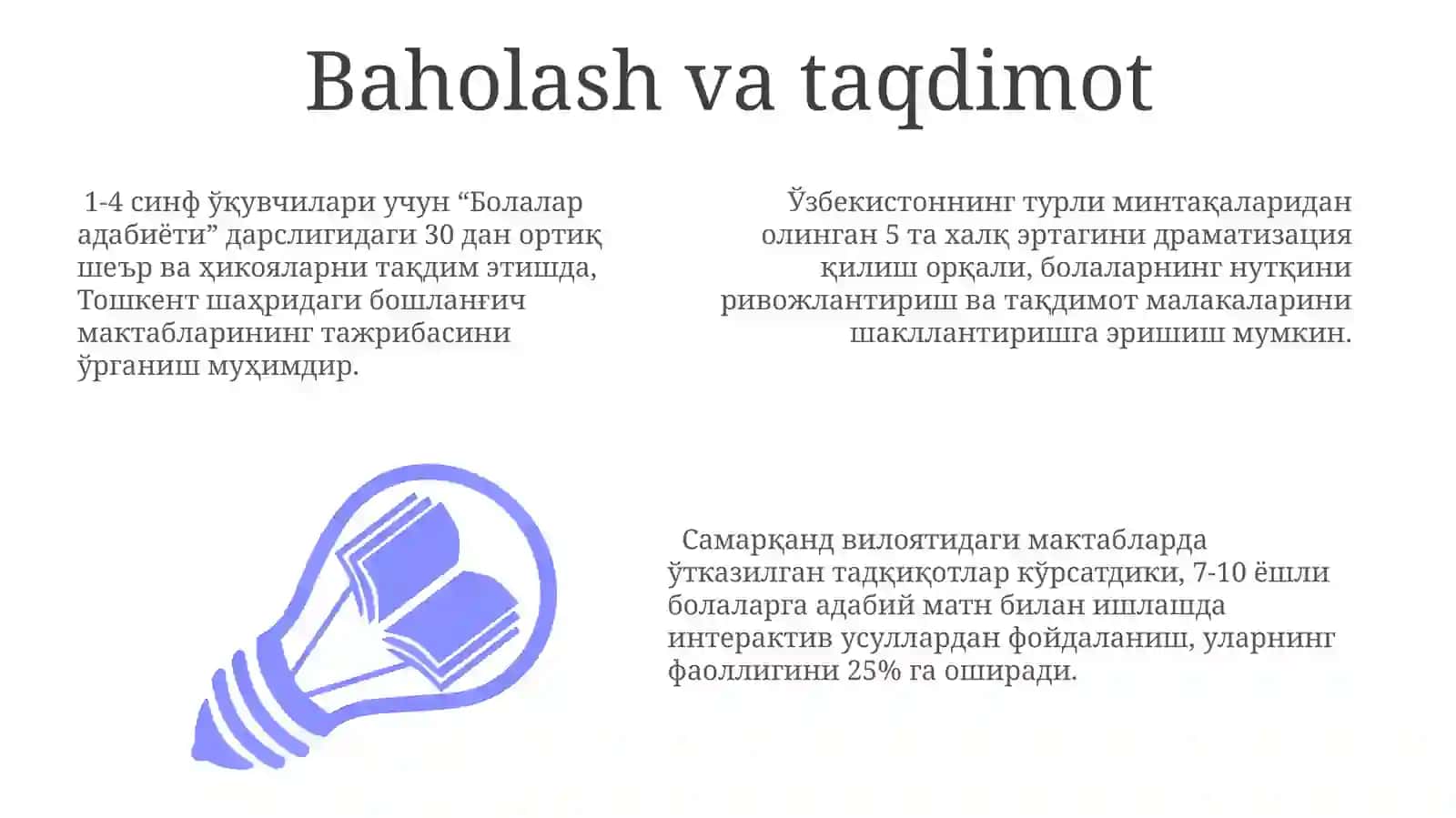 Baholash va taqdimot 3