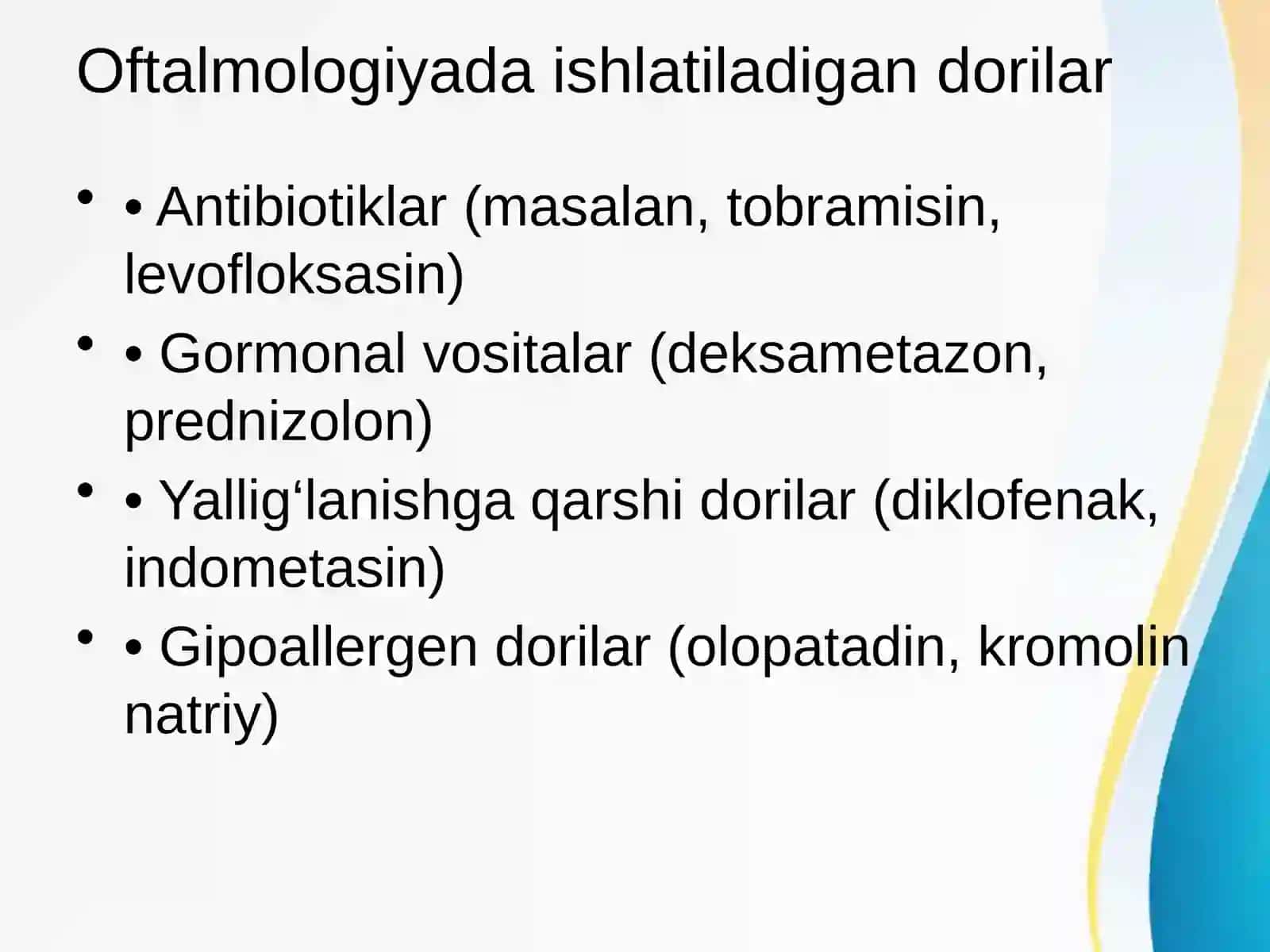 Oftalmologiyada Medikamentoz Davolash Prinsiplari 3
