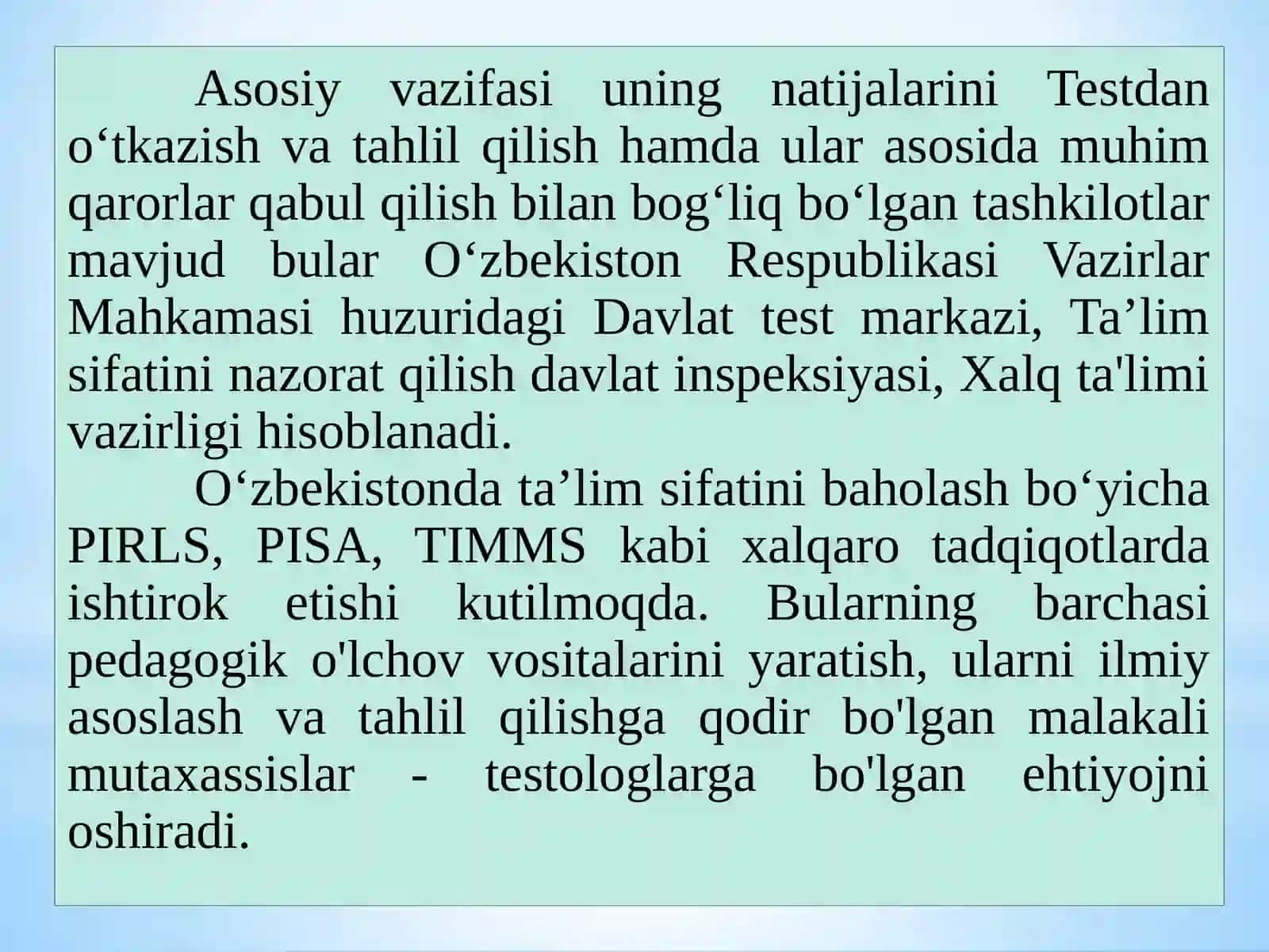 Pedagogik  nazorat 3