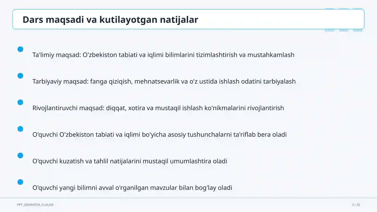 O'zbekiston tabiati va iqlimi (4-sinf) 3