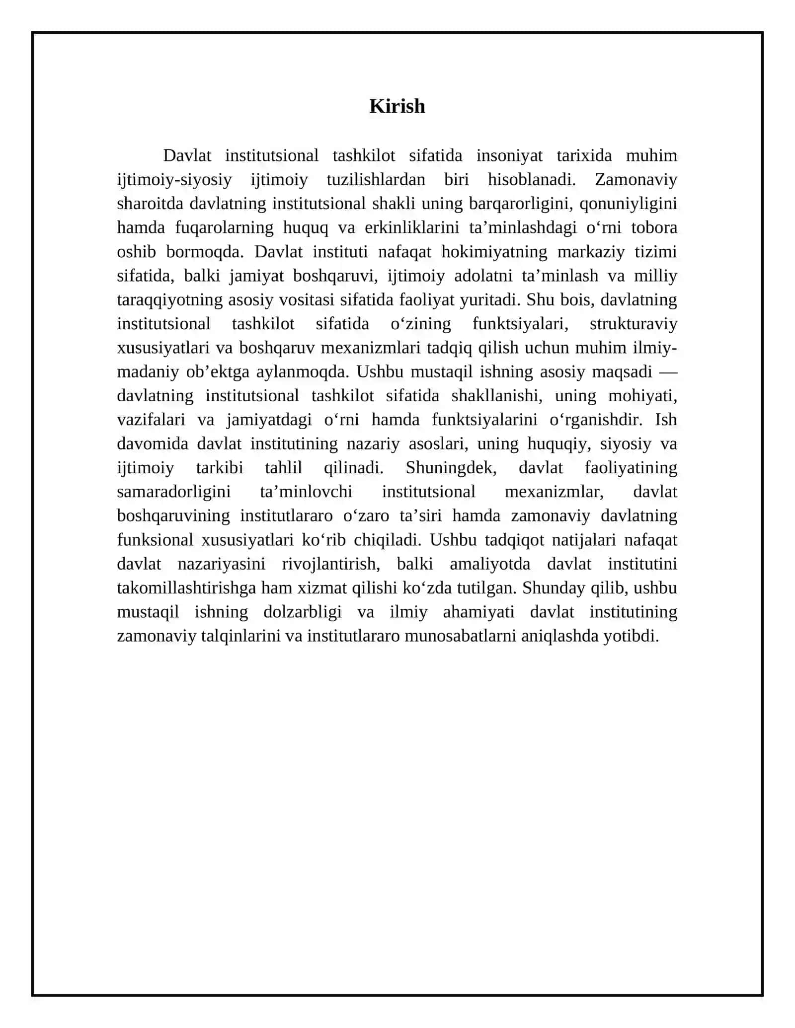 Davlat institutsional tashkilot sifatida 3