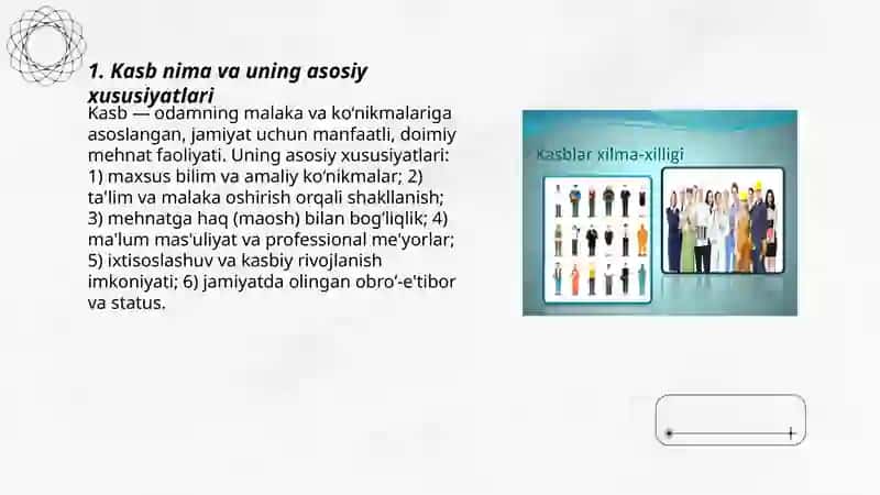 Kasblar va ularning klassifikatsiyasi 3