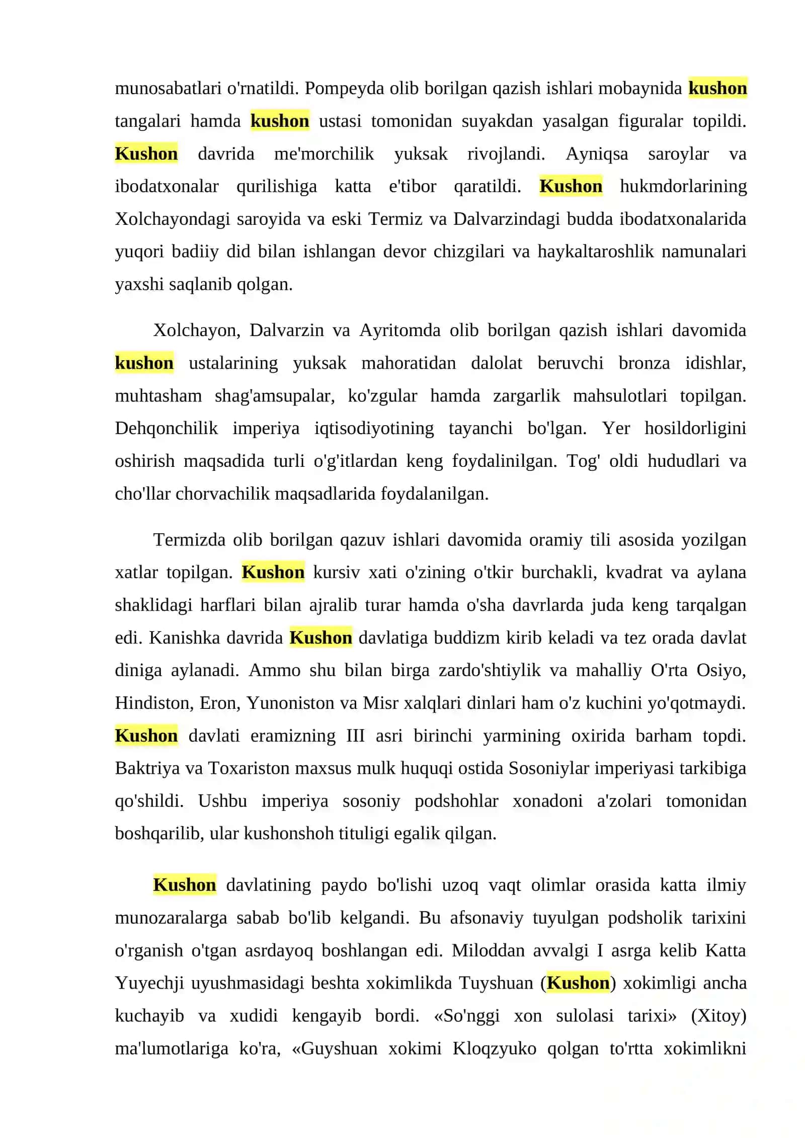KUSHON DAVLATI YODGORLIKLARI VA UNI O'RGANISH 3