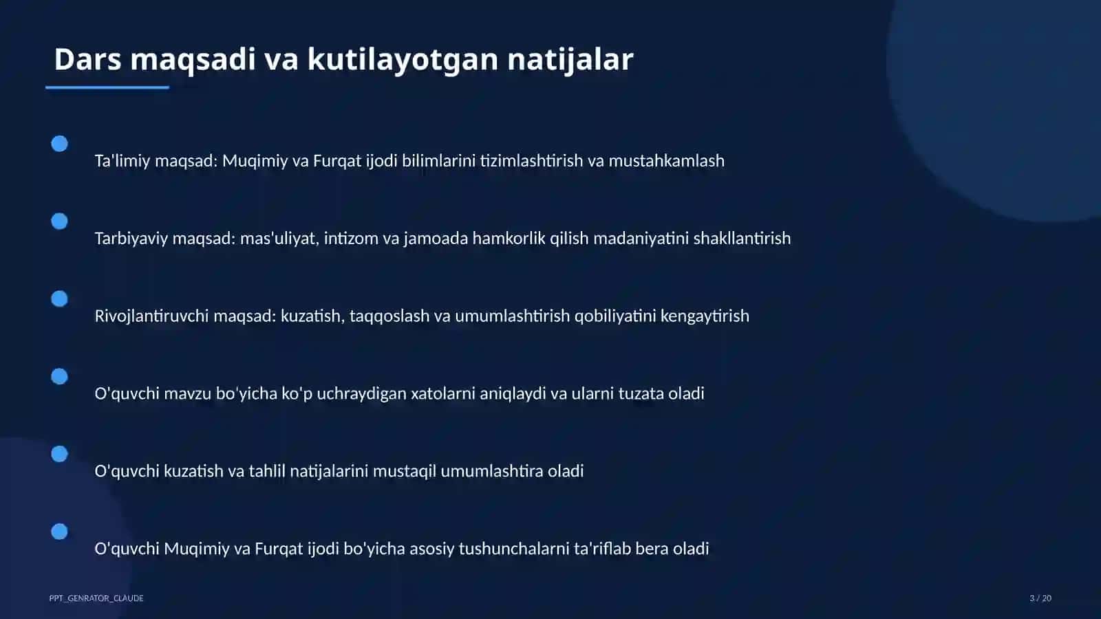 Muqimiy va Furqat ijodi (10-sinf) 3