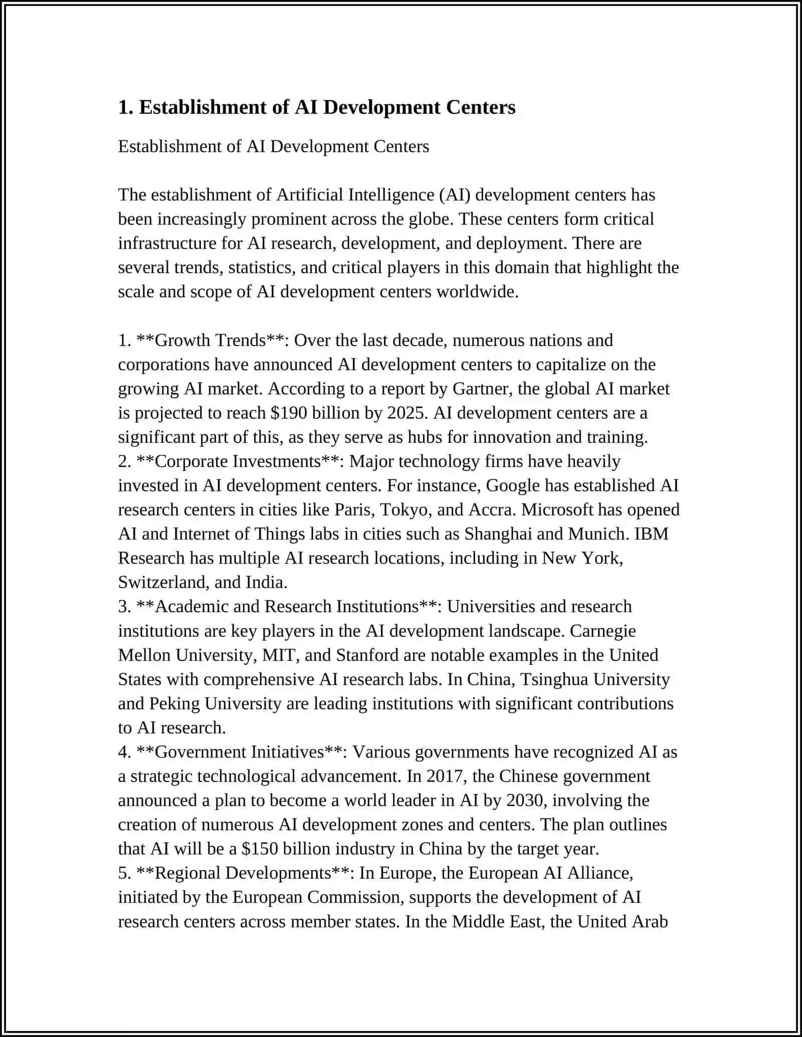 Establishment of AI Development Centers 3