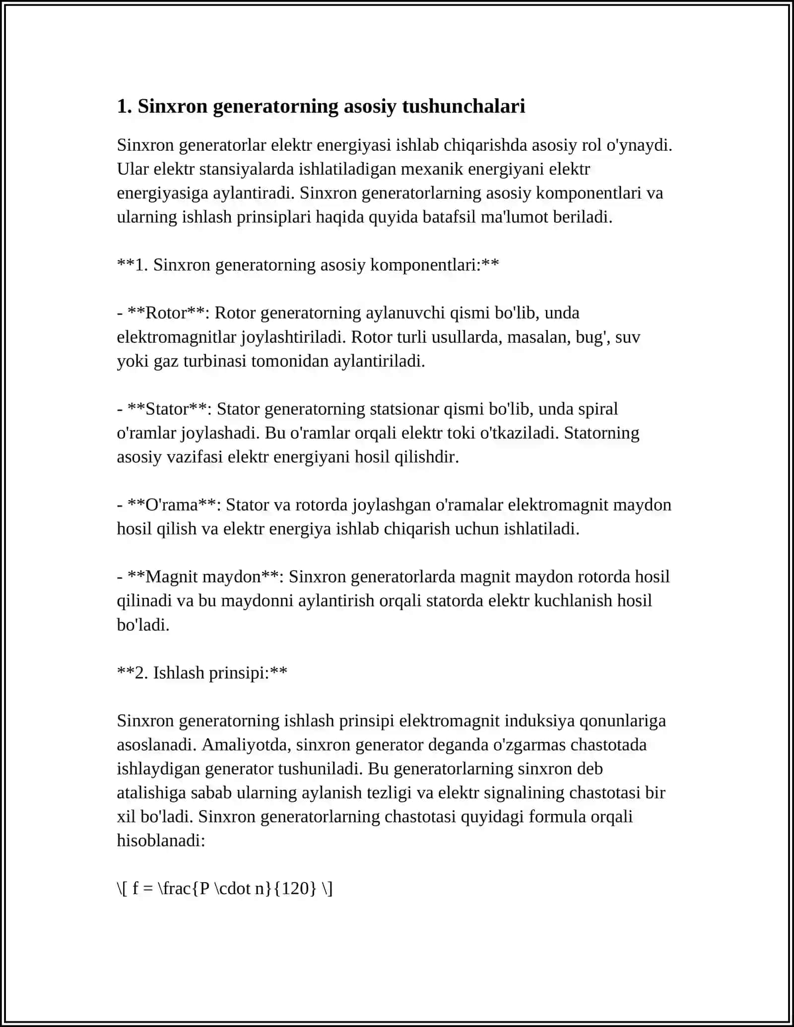 SINXRON GENERATOR 3