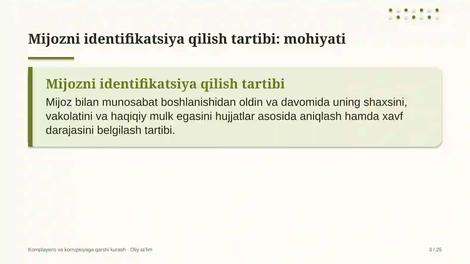 qishloq turizmida mijozni identifikatsiya qilish tartibi 5882 3