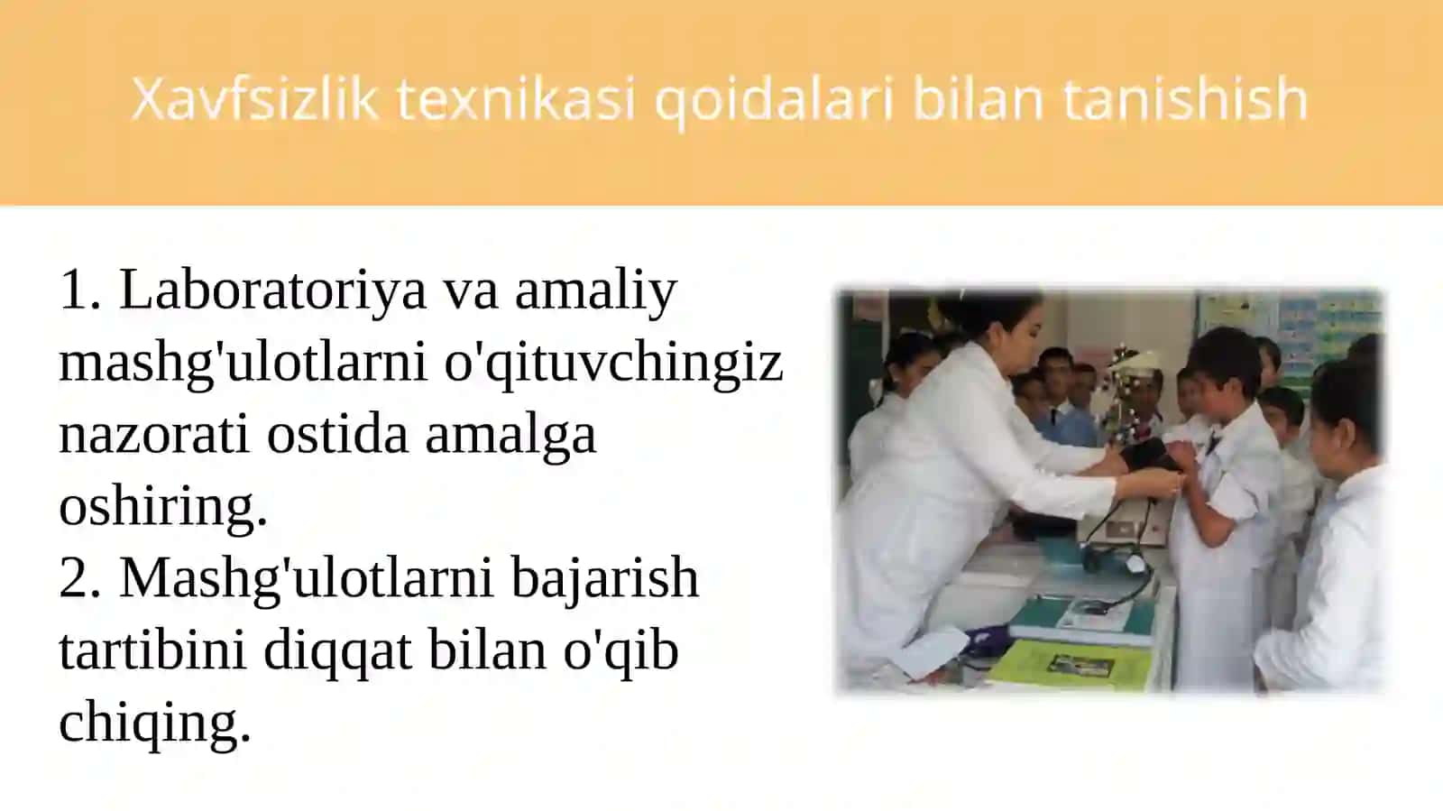 Xavfsizlik texnikasi qoidalari bilan tanishish 3
