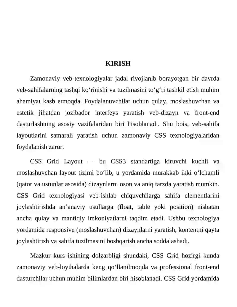 CSS Grid yordamida layout yaratish 3