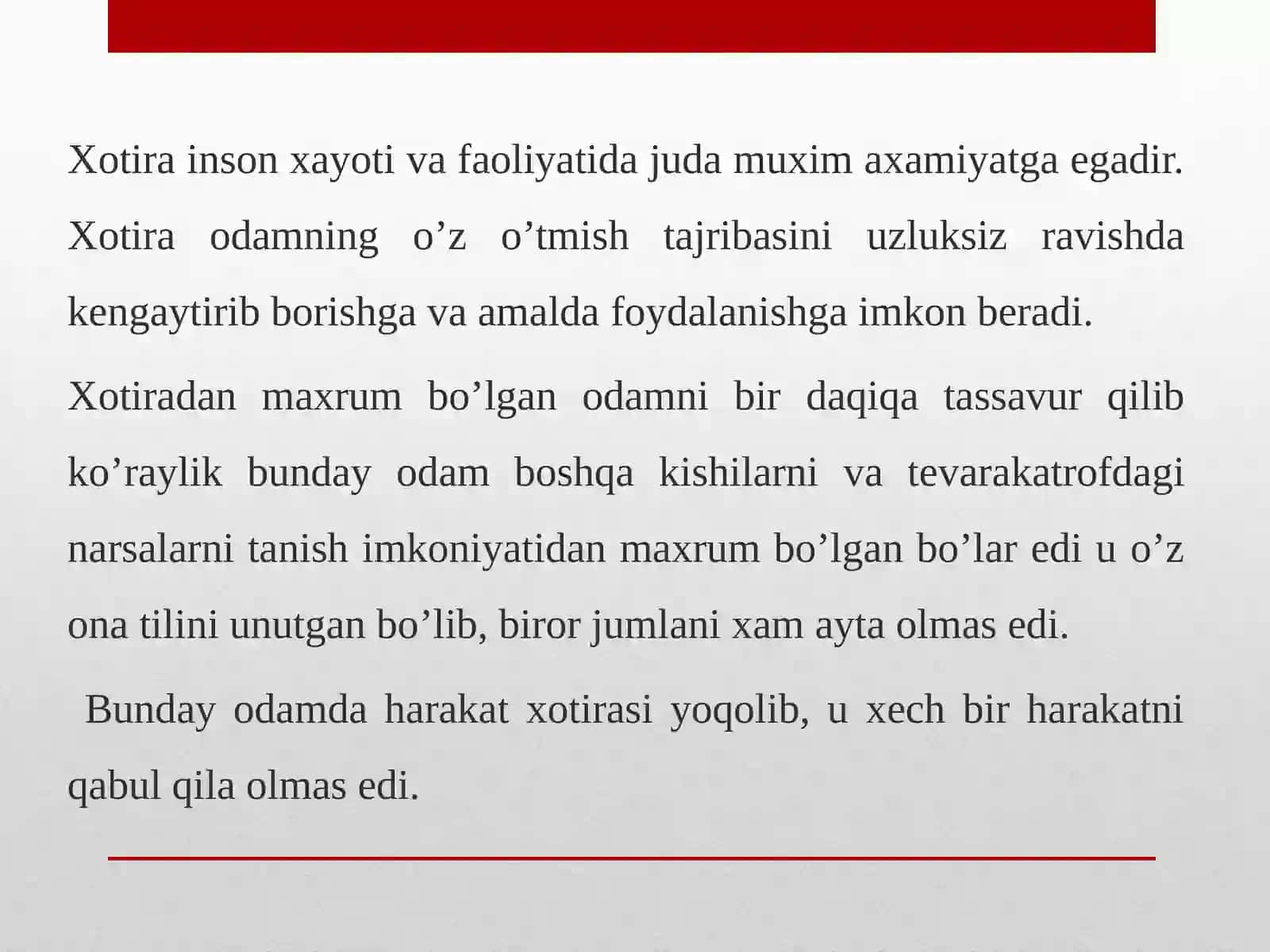 XOTIRA JARAYONI 3
