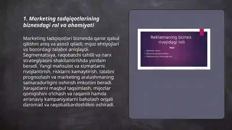 Biznesda marketing tadqiqotlaridan foydalanish 3