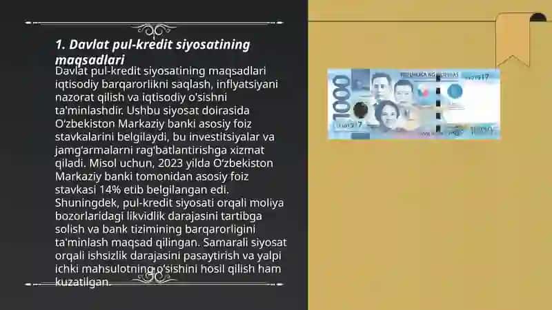Davlat pul-kredit siyosati 3