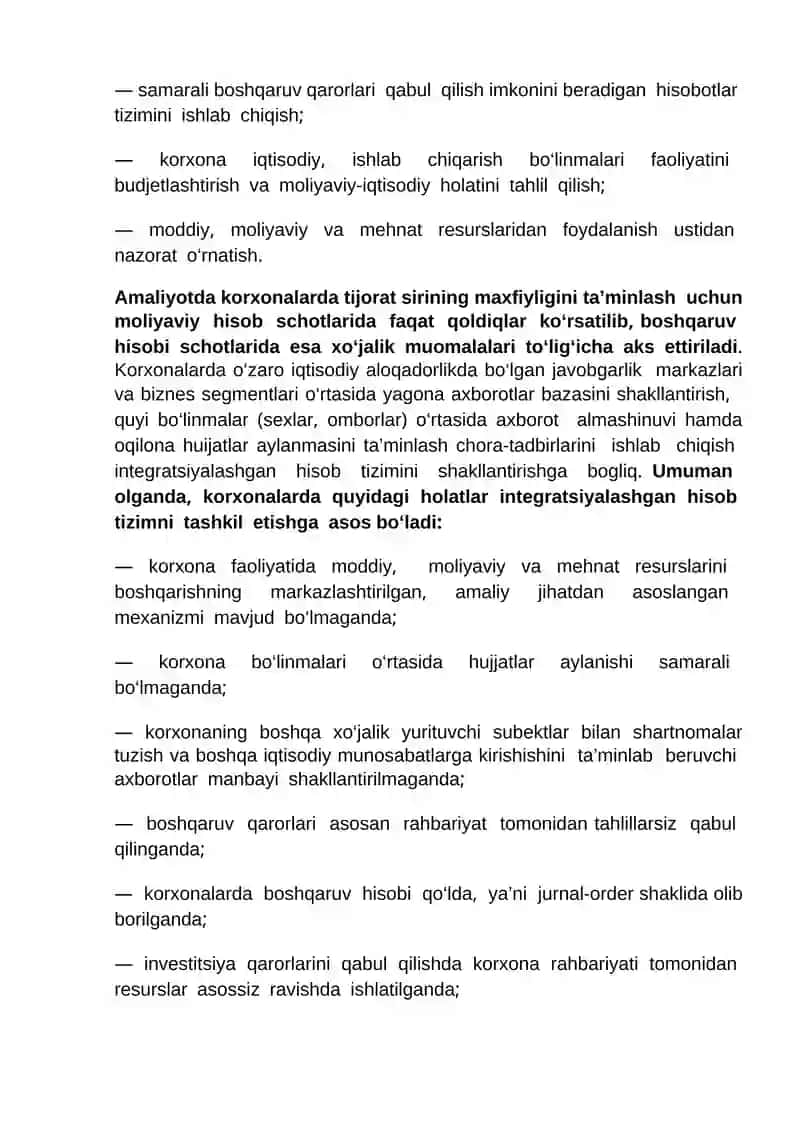 Boshqaruv hisobini tashkil etish 3