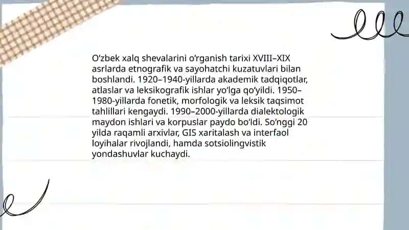 O‘zbek xalq shevalarining o‘rganilish tarixi 3