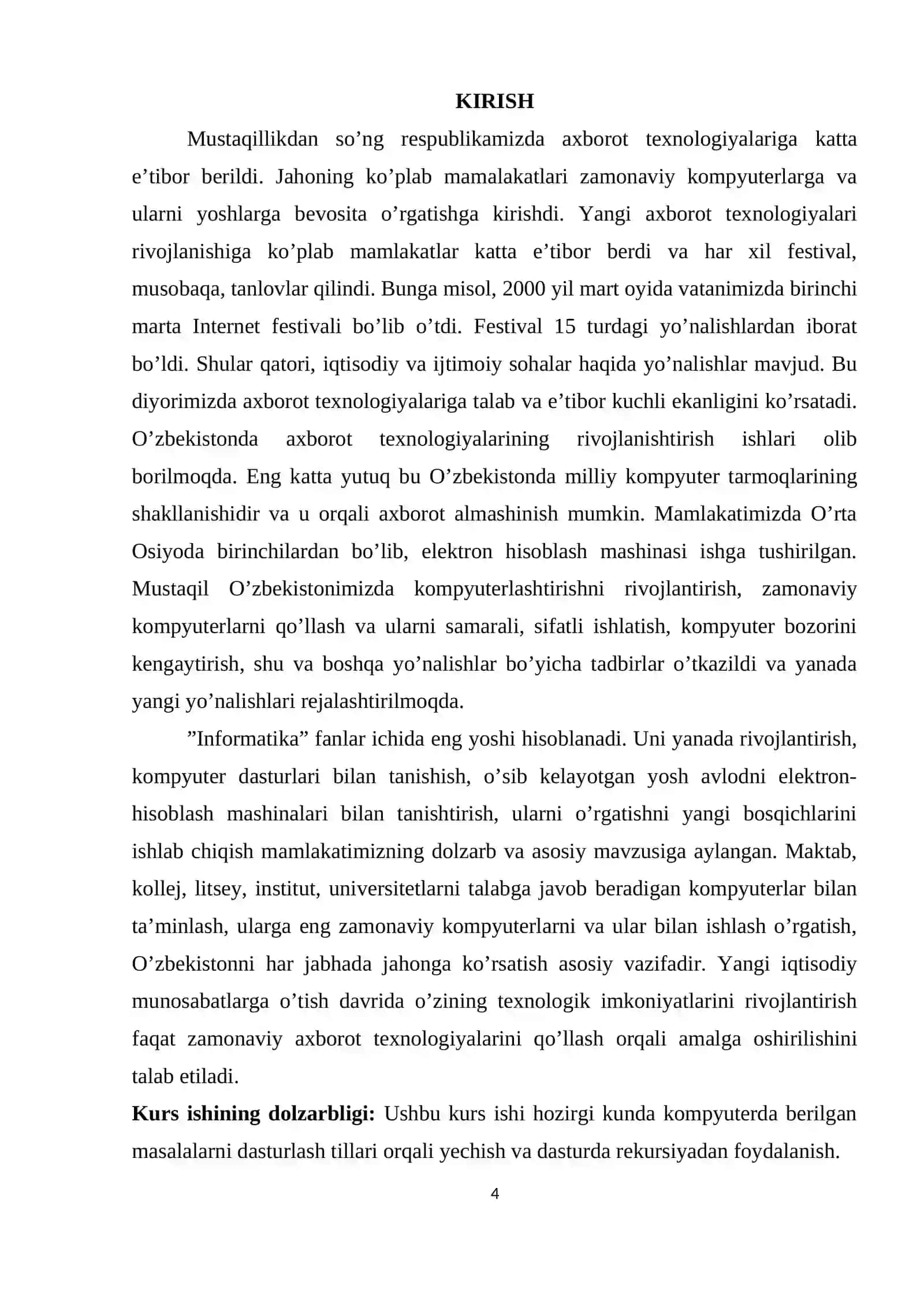 “Dasturlashda rekursiyadan foydalanish” 3