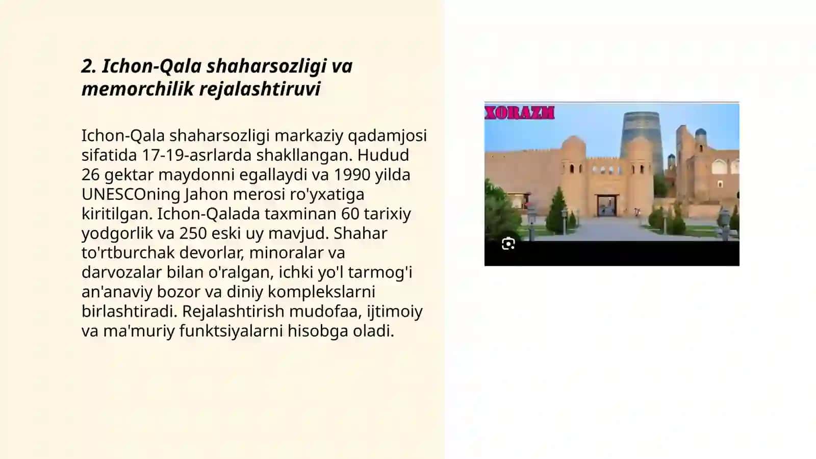 Xiva xonligida memorchilik 3