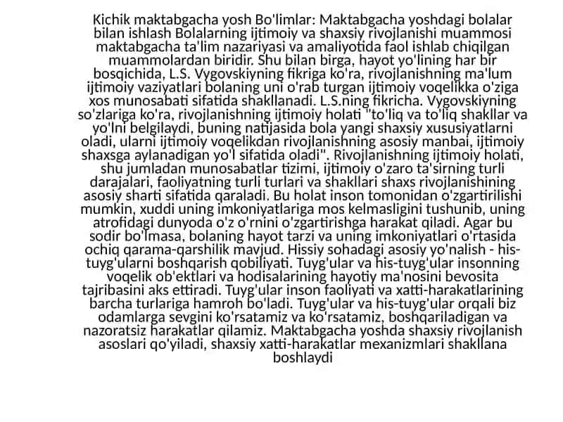 Bolaning rivojlanishi dasturi bolaning shaxsiy individual rivojlanish davri 3