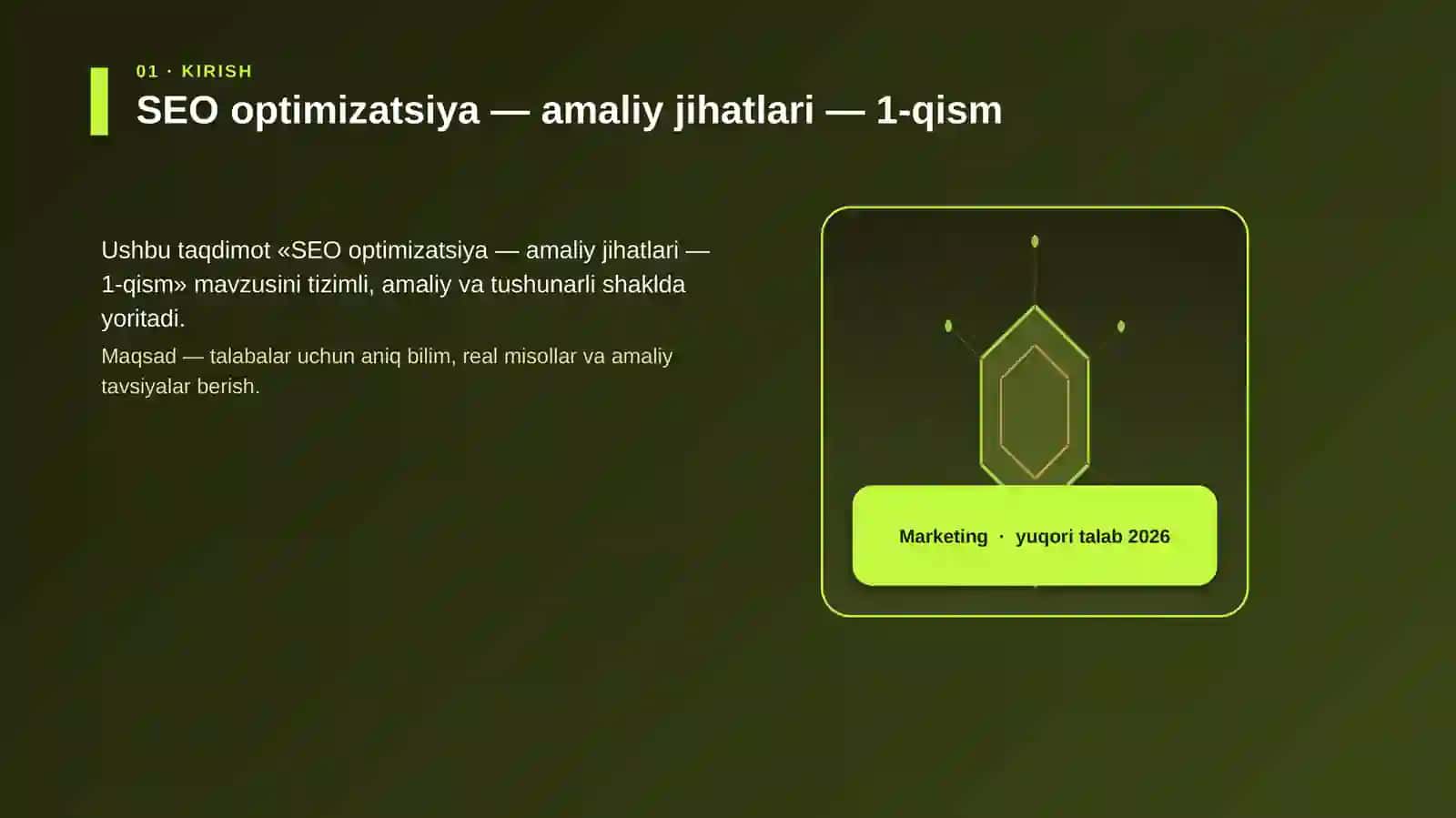 SEO optimizatsiya — amaliy jihatlari — 1-qism 3