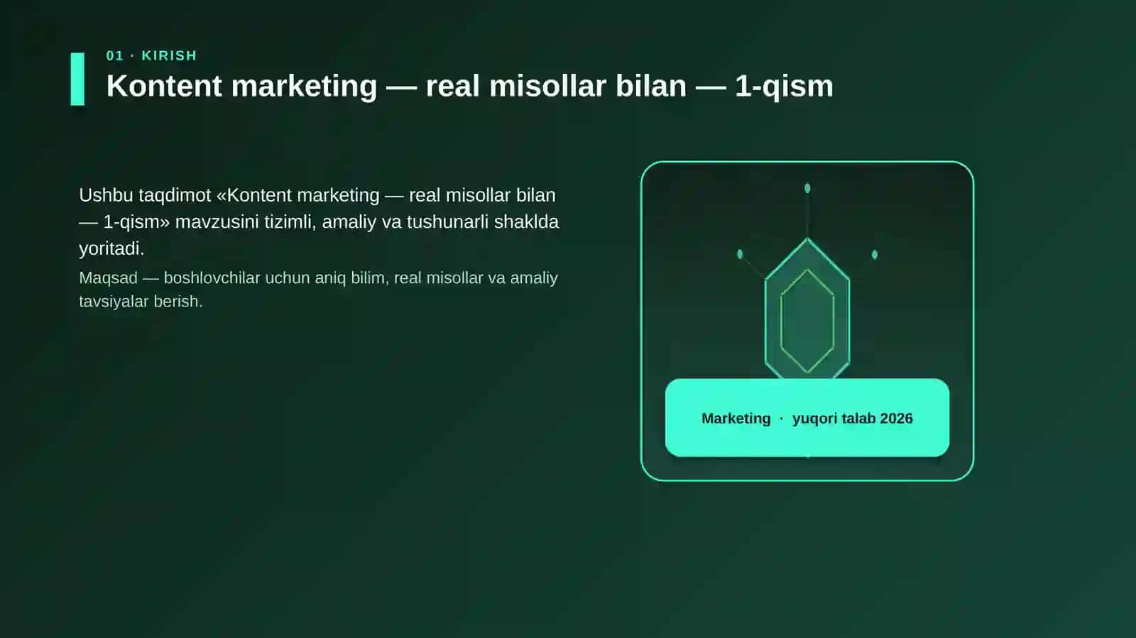 Kontent marketing — real misollar bilan — 1-qism 3