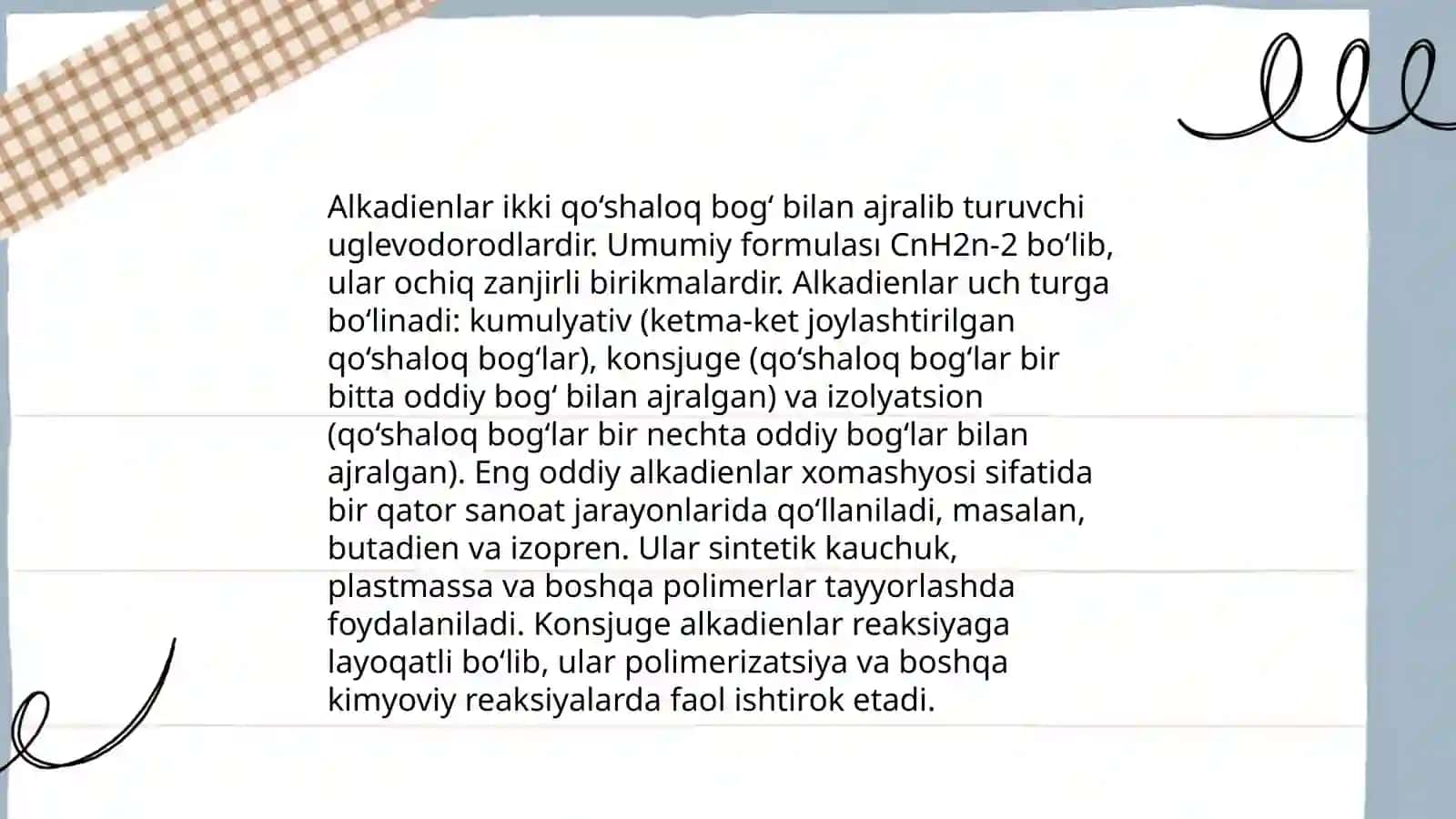 Alkadienlarning tuzilishi 3